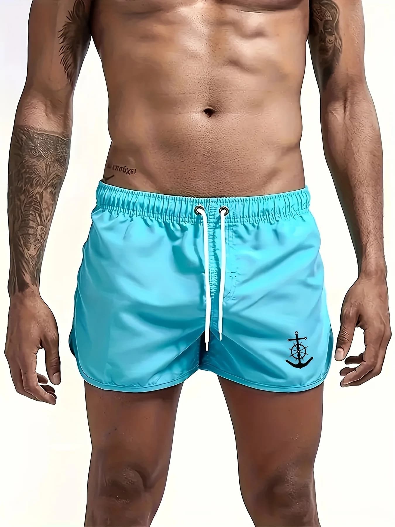 Ancoraggio per barca stampato alla moda, surf sulla spiaggia, pantaloncini da spiaggia tascabili, facile da pulire, adatto per piscine da spiaggia