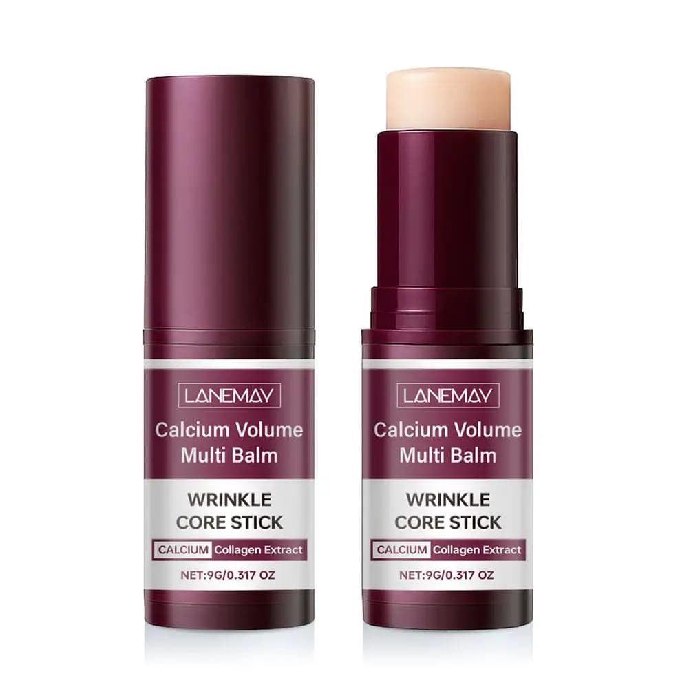 1/2PCS Calcium Multi Solid Balm Stick, Collagen Hydrating Face Care, Moisturizing & Skin Smoothing Skincare On-the-Go Solid Balm