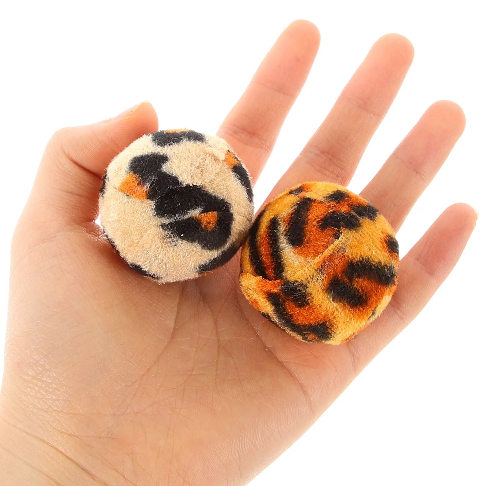 Set di 5 Palline da Tennis per Gatti con Stampa Leopardata, Stimolano l'Energia e l'Istinto Naturale
