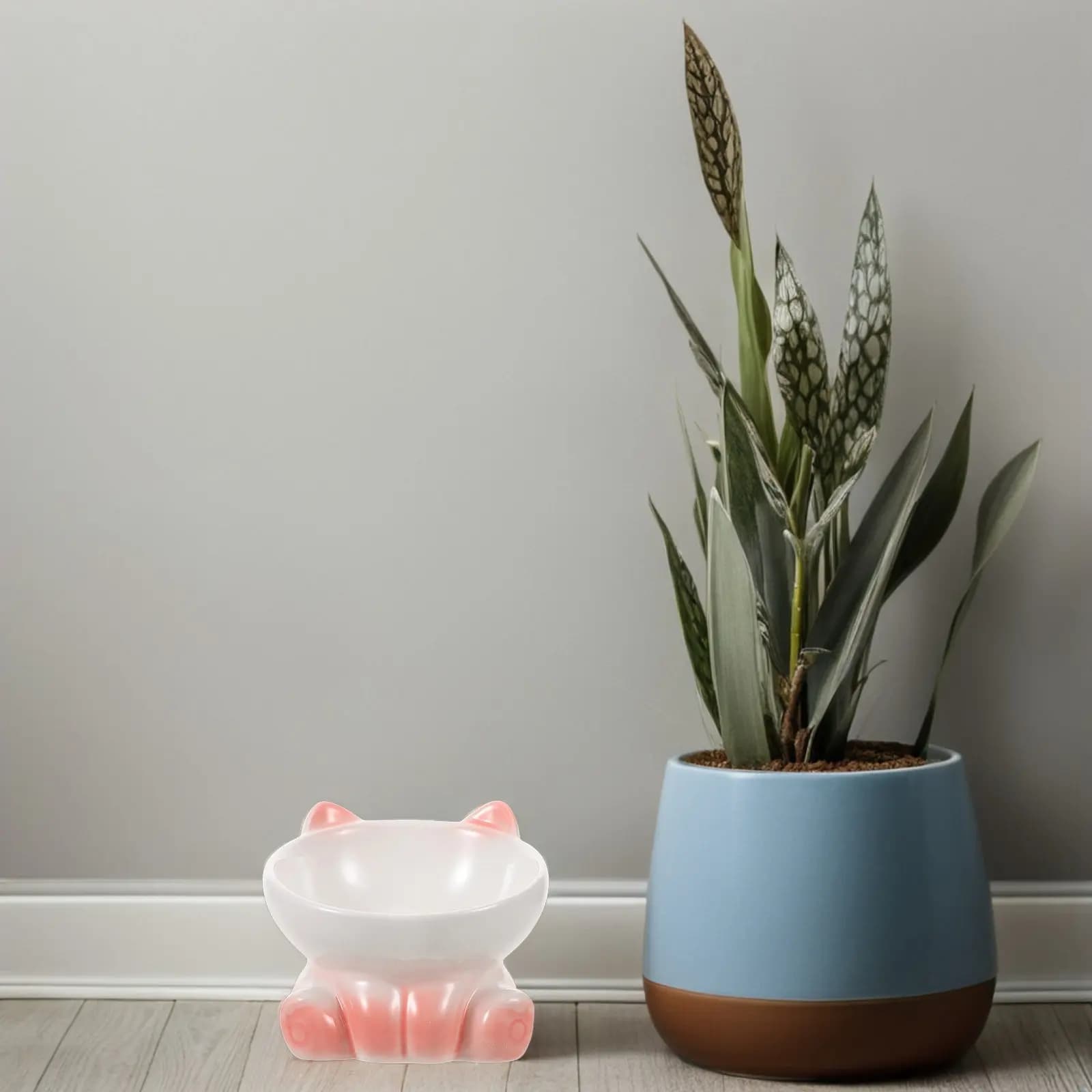 Ciotole rialzate in ceramica per alimenti per cani e gatti, base antiscivolo, facile da pulire, design moderno per gatti e piccoli animali domestici