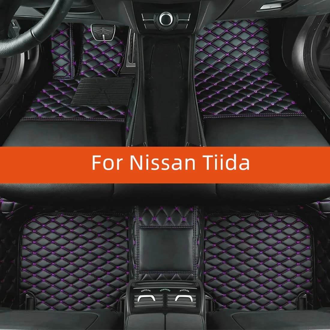 Tappetino per auto in pelle personalizzato per Nissan Tiida 2010 2009 2008 2007 2006 Accessori interni per tappetino per auto