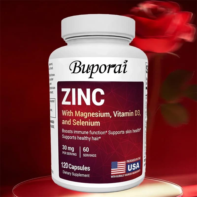Zinc with magnesium, vitamin D3, selenium or strong bones Heart nerve teeth Increase immune system function supplement