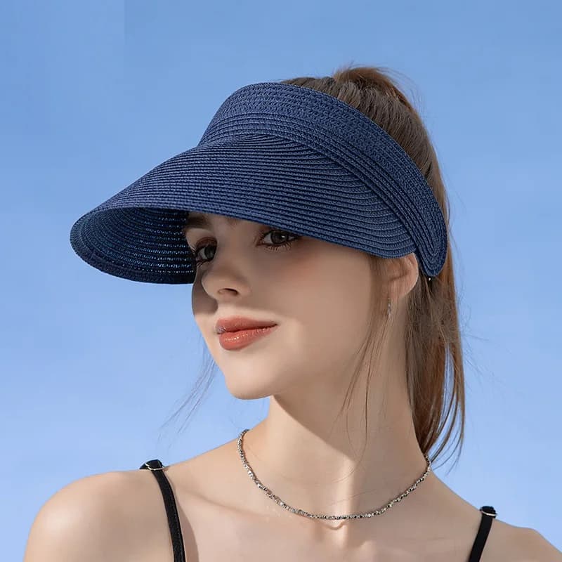 Women's UPF50 Wide Brim Sun Hat Summer Visor Bucket Cap Outdoor Straw Beach Hat for Female Teens Girls