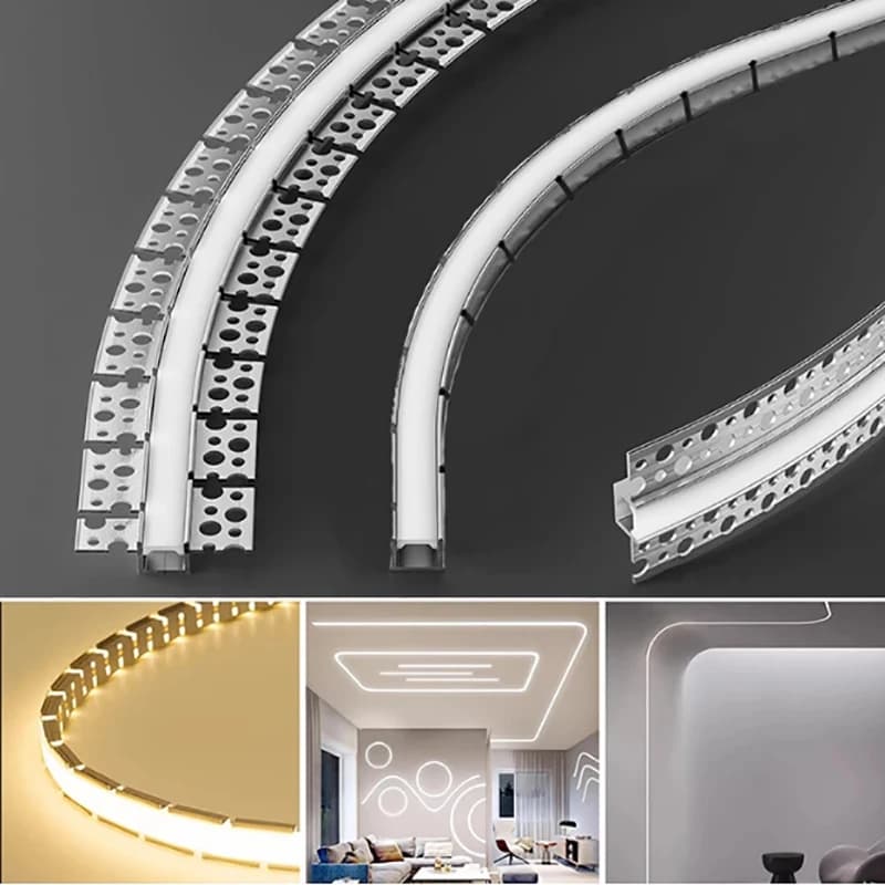 Foldable LED Aluminum Profile Flexible Silicone Cover Canal Diffuser Line Curve Lighting for corridor ceiling atmosphere