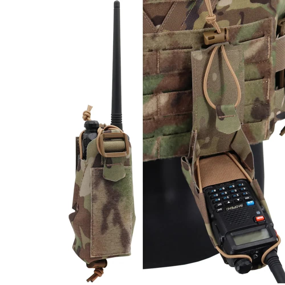 Custodia tattica per radio Gridlok BAOFENG/POFUNG UV5R UV82 Borsa per walkie-talkie Custodia per interfono Molle per caccia softair