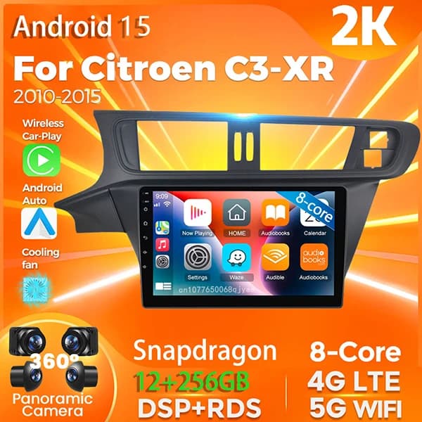 Android 15 Qualcomm Per Citroen C3-XR 2010 - 2015 Autoradio Lettore Multimediale Navigazione GPS Stereo CarPlay Auto Video BT DVD
