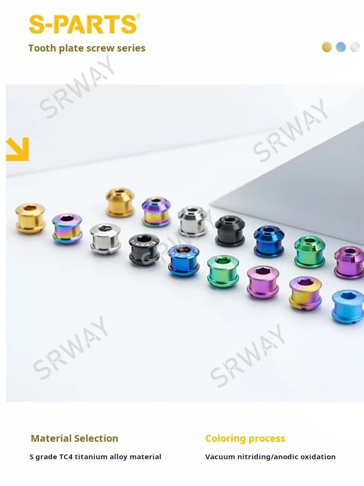 S Parts Titanium Road & Mountain Bike Chainring Bolts 5mm/7/8.5/10MM Single/Double Lock for Crank bolts