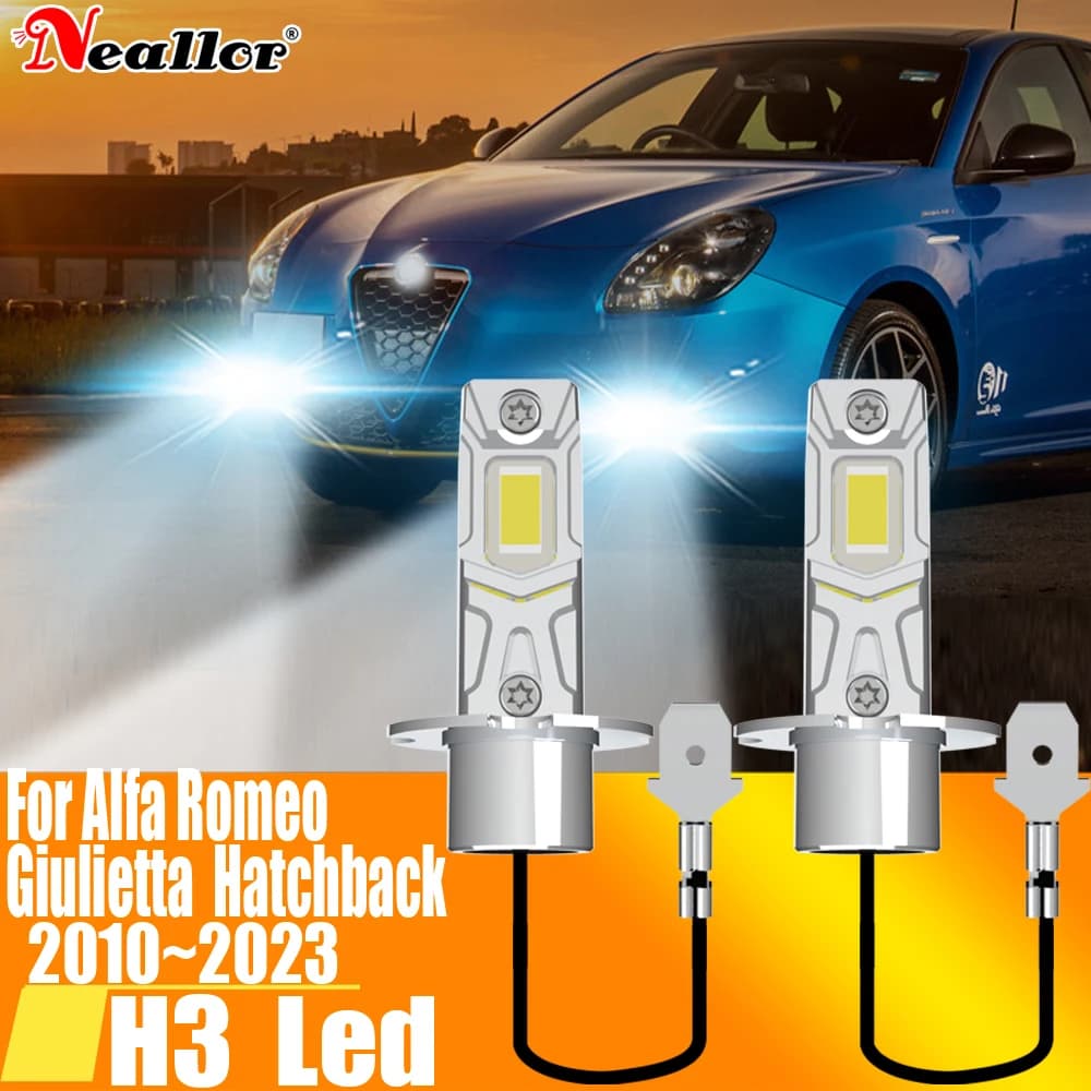 H3 Ha Condotto La Luce di Nebbia Canbus Lampadina Auto Faro Ad Alta Potenza Auto Diodo di Guida Corsa Della Lampada 12V 55W Per Alfa Romeo Giulietta 2010 ~ 2023