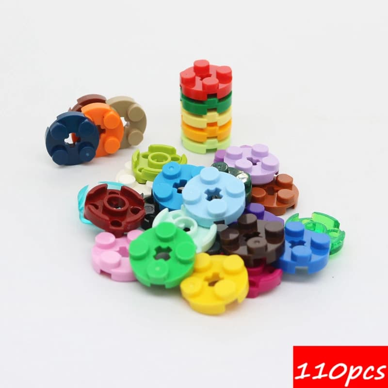 110PCS MOC 4032 Rotondo 2x2 Con Foro Dell'asse Building Blocks Kit Piastra Mattoni Particelle Puzzle Idea FAI DA TE Giocattoli Per Bambini Regali Di Compleanno