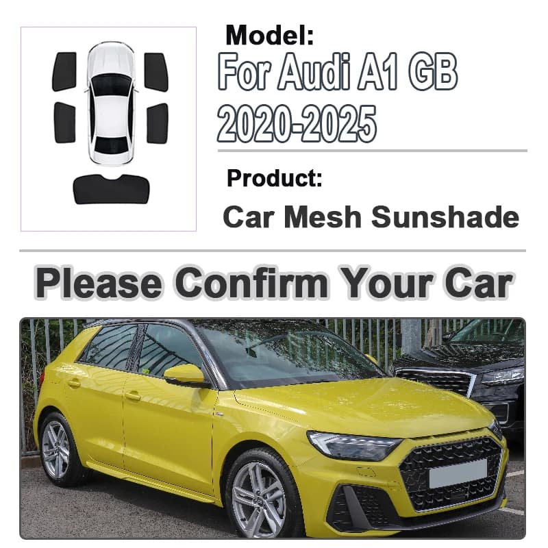 Car Mesh Sunshades For Audi A1 Accessories GB 2020-2025 Window Sun Visors Magnetic Sunscreen Privacy Curtains Anti Mosquito Auto