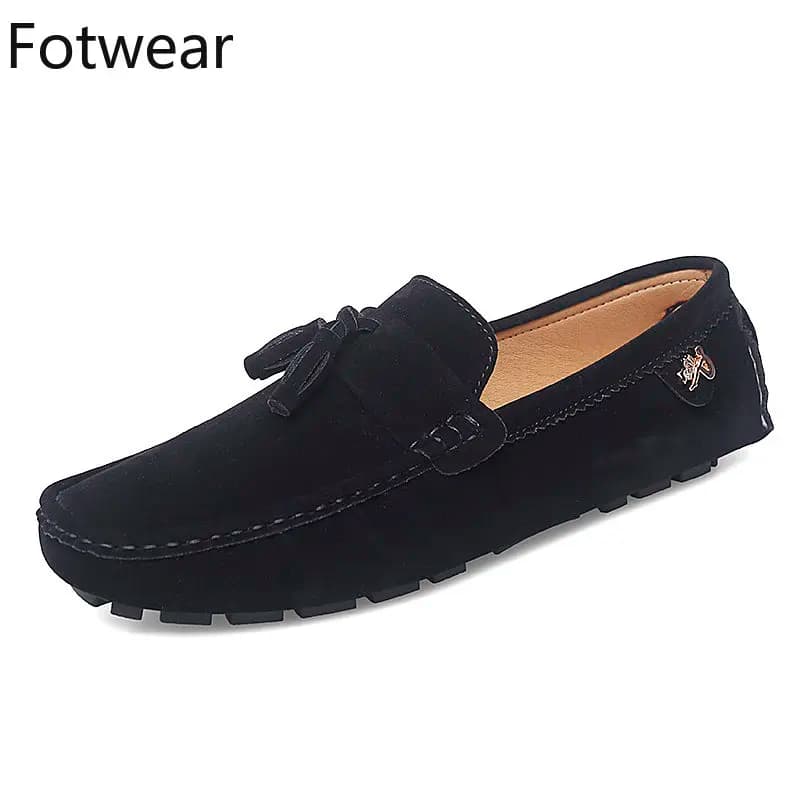 Mocassini con nappe scarpe Casual da uomo Big Size 35-48 mocassini da guida in pelle scamosciata Slip on Office Lazy Shoes Wedding Party Men Shoes
