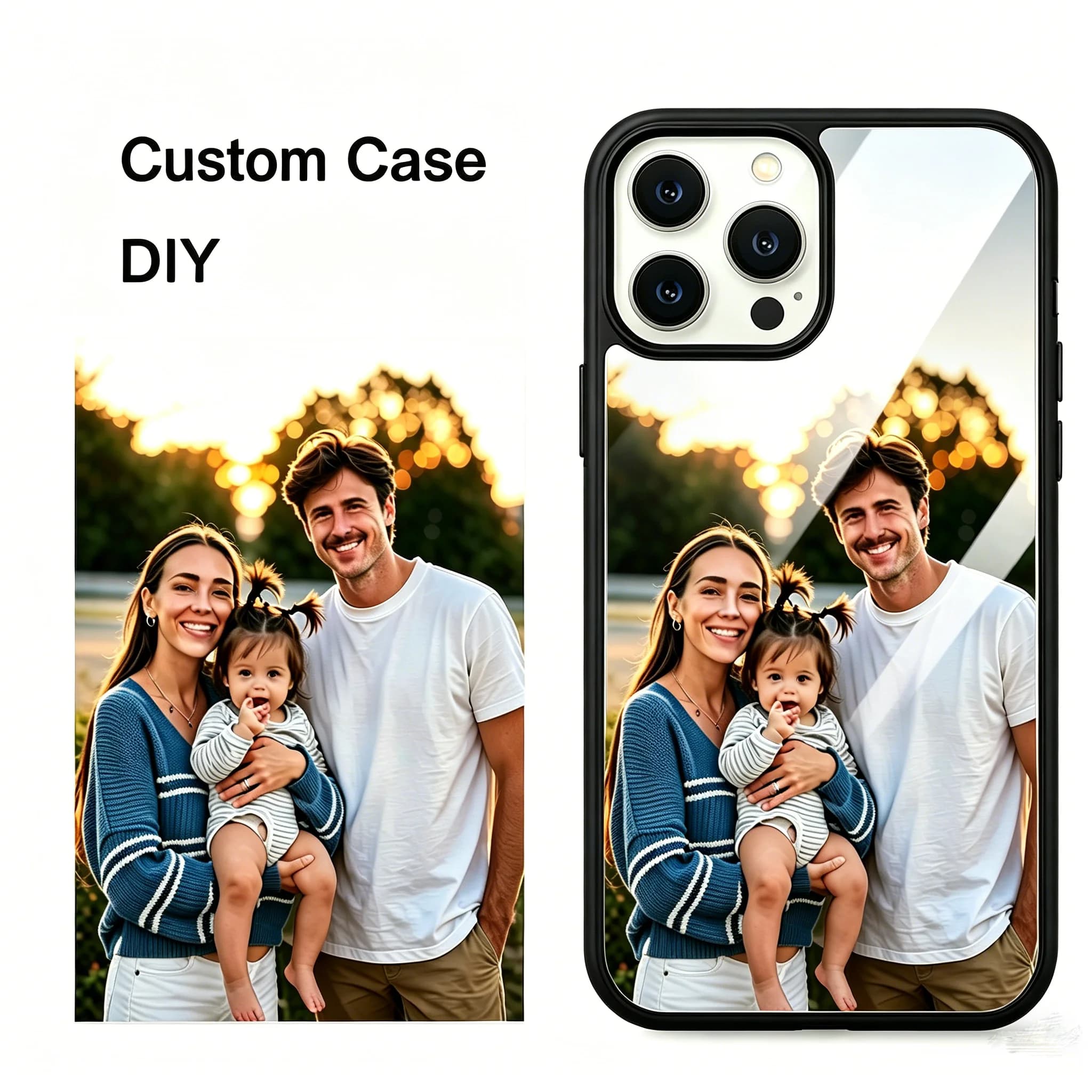 Cover Personalizzata con Specchio Fotografico per iPhone 17 16 15 14 13 12 Pro Max Mini 17 Air 6 7 8 Plus XR SE X XS - Bumper Unico