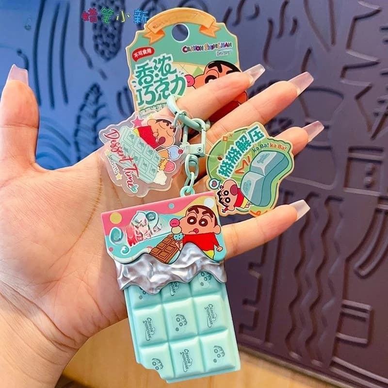 Crayon Shin chan periferico che rompe musica portachiavi zaino da cartone animato decorazione appesa accessori portachiavi carini