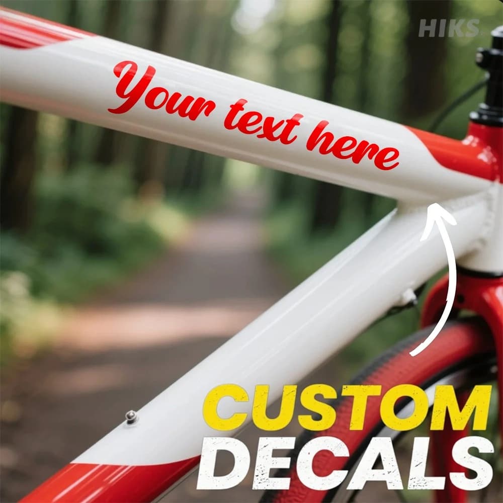 Adesivo in vinile personalizzato 1 pezzo per telaio bici MTB, decalcomania con testo personalizzato impermeabile per casco moto, serbatoio, decorazione fai da te