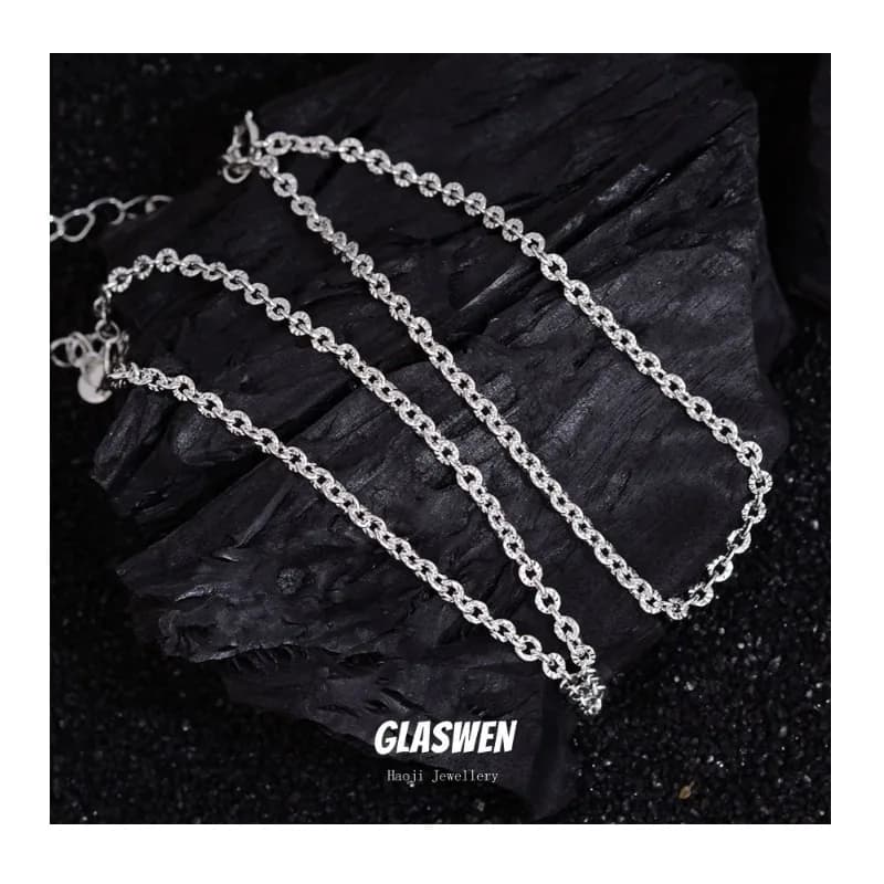 Bracciale da donna personalizzato con personaggi hip-hop, fiore e girasole, catena in argento, catena a maglia nuda, catena semplice, versatile e alla moda