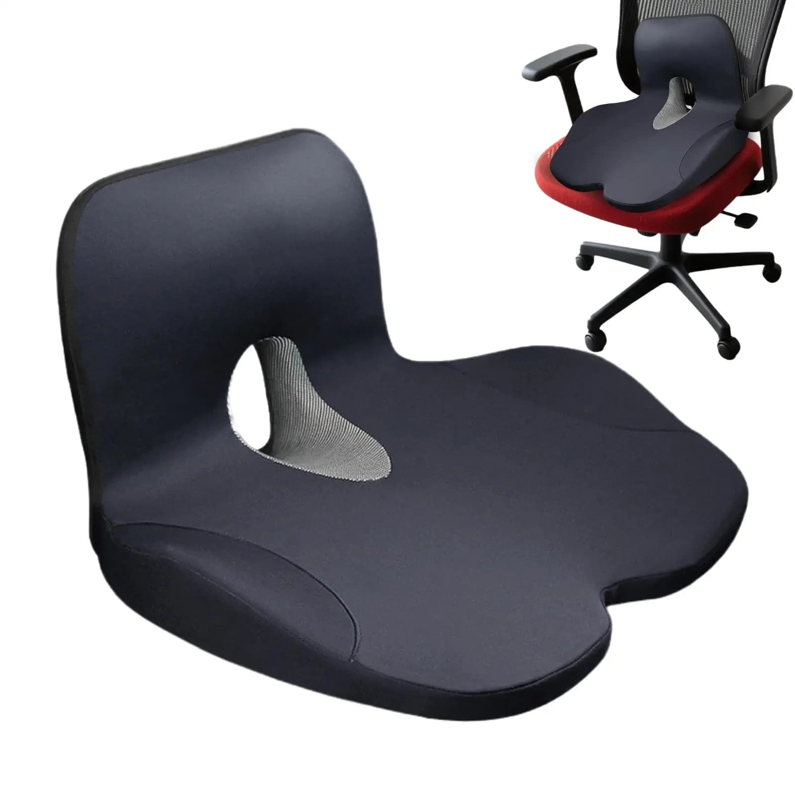 Cuscino per seggiolino auto Cuscino per seggiolino per sedia a forma di L Supporto lombare ergonomico Cuscino per seggiolino auto in memory foam per ufficio da viaggio in rilievo