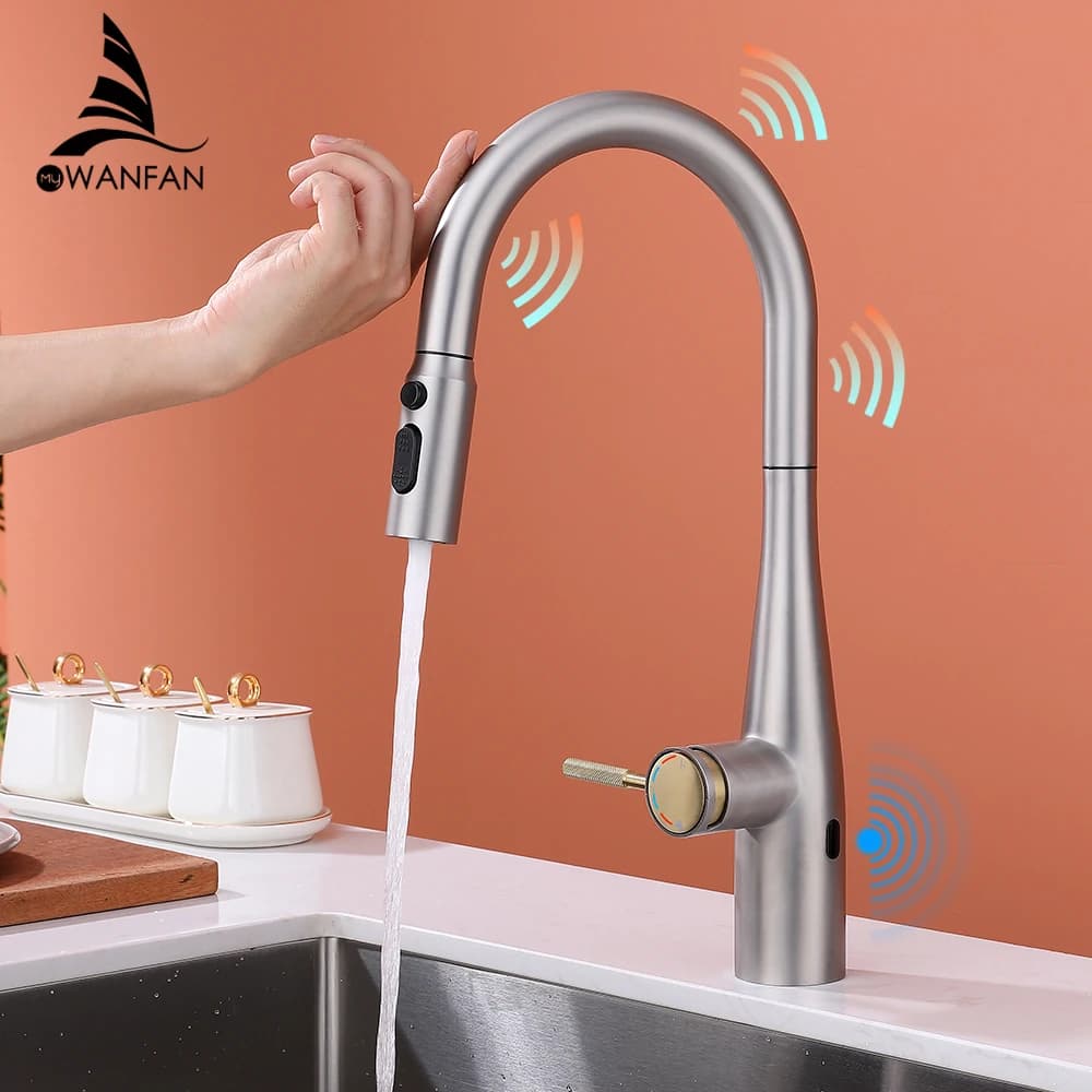 Fashion Smart Touch Kitchen Faucets Crane for Sensor Kitchen Faucet Mixer Washer Wheel Water Mixer with Infrared Detection Faucet1023