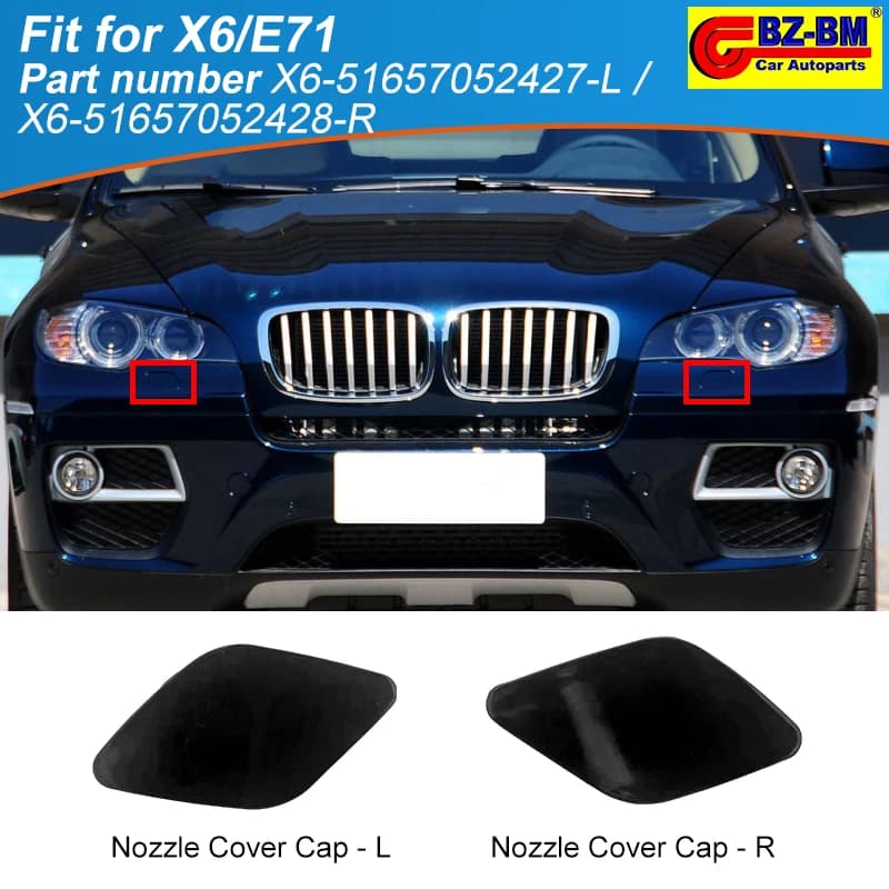 Tappo di copertura dell'ugello della lavatrice del faro del paraurti anteriore per BMW X6 E71 51657052427 51657052428 51118065890 51117422903