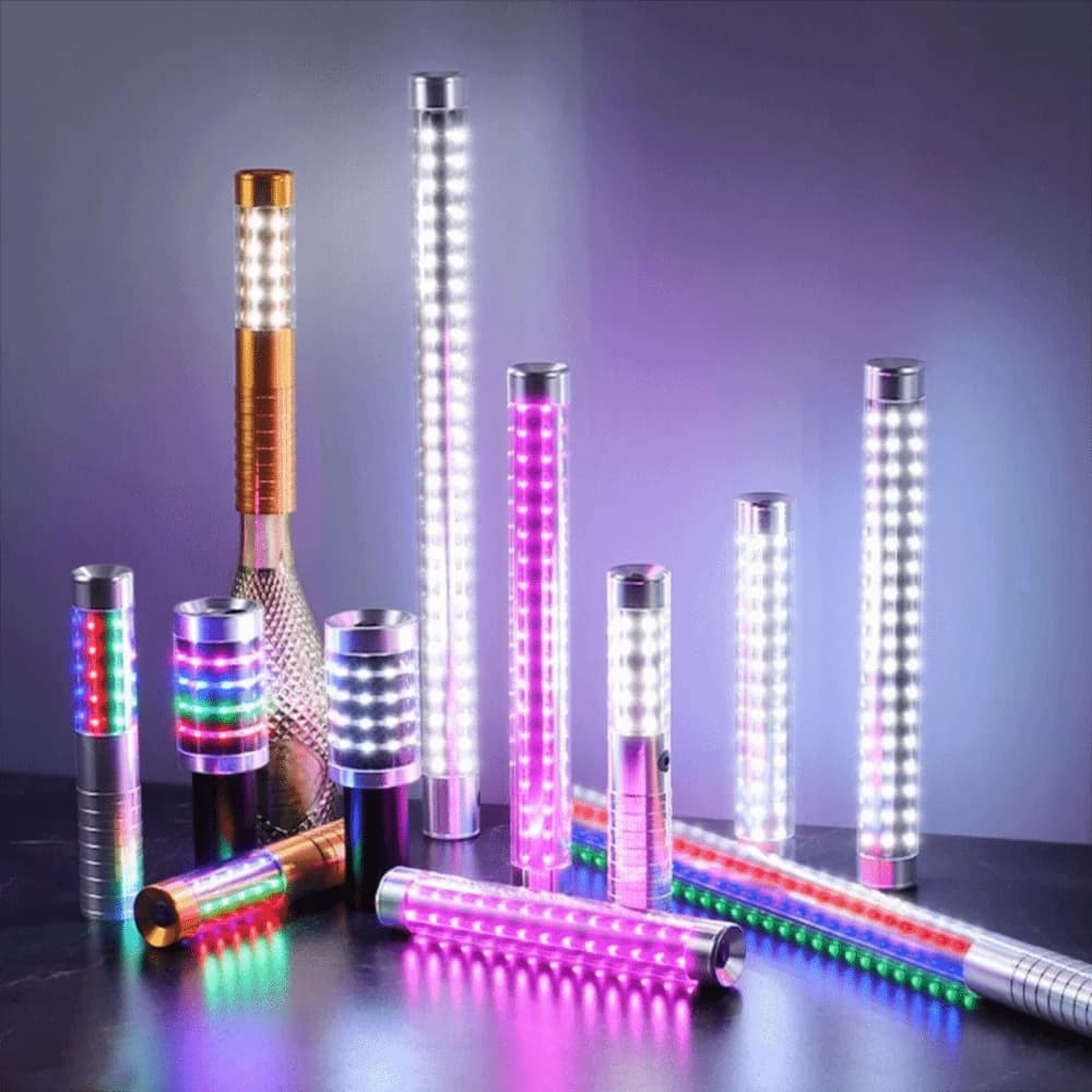 Luci stroboscopiche portatili ricaricabili Oro Argento Luce Flash LED Strobe Baton Luci colorate per servizi di bottiglie KTV Party