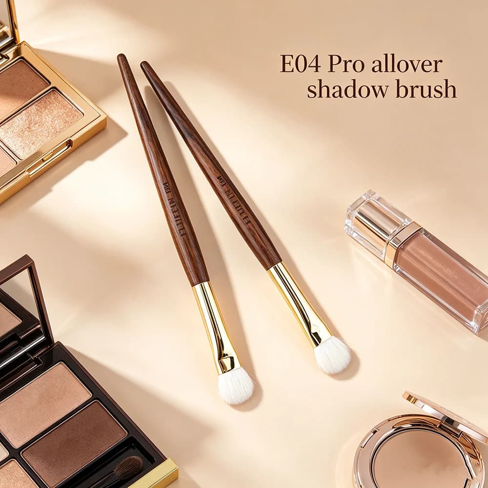 E04 Pro allover shadow brush Goat hair 100% Professional Eyeshadow Blending Makeup Tool Rosewood Handle Copper Pipe Eye Brushes