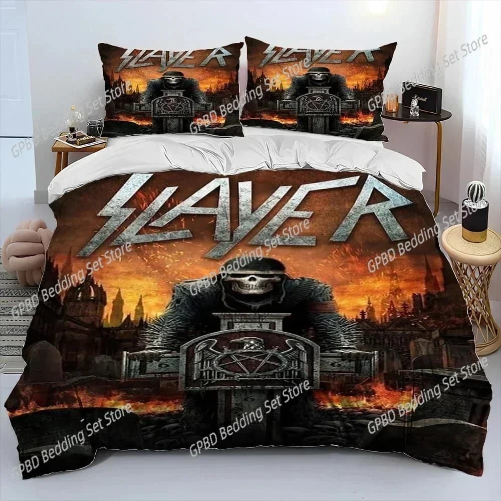 Slayer Heavy Metal Band 3D NUOVO copripiumino federa set biancheria da letto adulto ragazzo ragazza camera da letto decorazione bambini singolo doppio grande