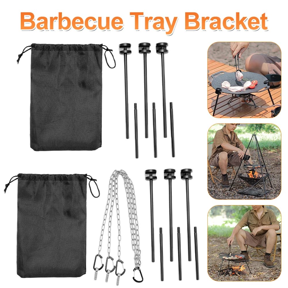 Grid detachable grid kit for vertical tripod support for barbecue tray triangular brackets aluminum alloy grid for outdoor plate