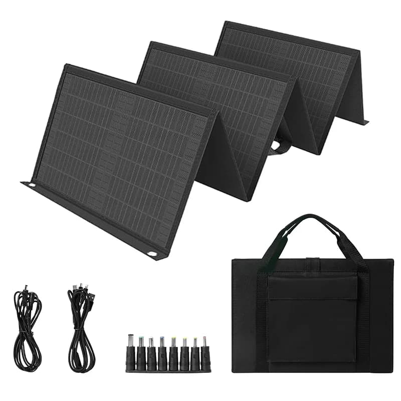 Pannelli Solari Monocristallini Pieghevoli Portatili APH-FB124 da 60W, Impermeabili IP65, Leggeri, Neri, 18.5% di Efficienza, Vendita all'Ingrosso