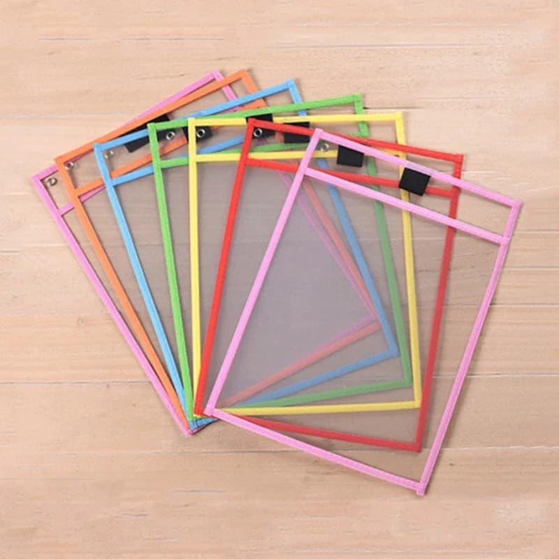 2-10 Pezzi Borsa Portadocumenti Riutilizzabile Impermeabile Trasparente Colori Assortiti Cartella Porta Documenti Lavabile a Secco Lavagna per Disegno Bambini per Scuola Ufficio