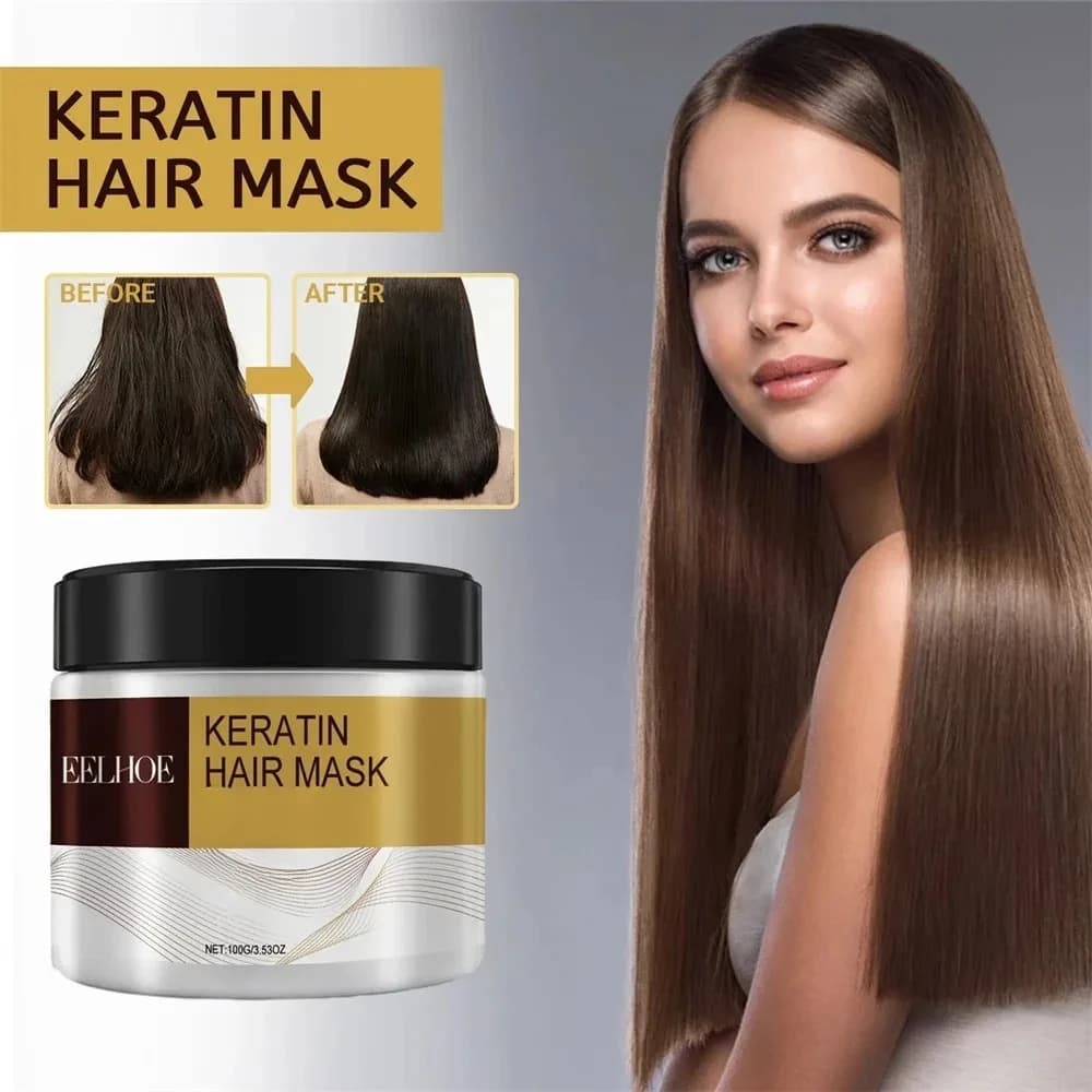 Keratin and collagen hair mask, reduces dryness and cream, prevents hair division, deep nutrient balm, moisturizing cream