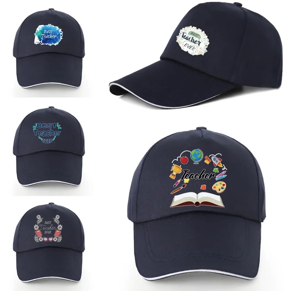 Berretti da baseball unisex Nuove visiere regolabili resistenti ai raggi UV per esterni Cappello da insegnante Stampa in puro cotone All-Match Cappelli con fibbia posteriore Berretto da pesca