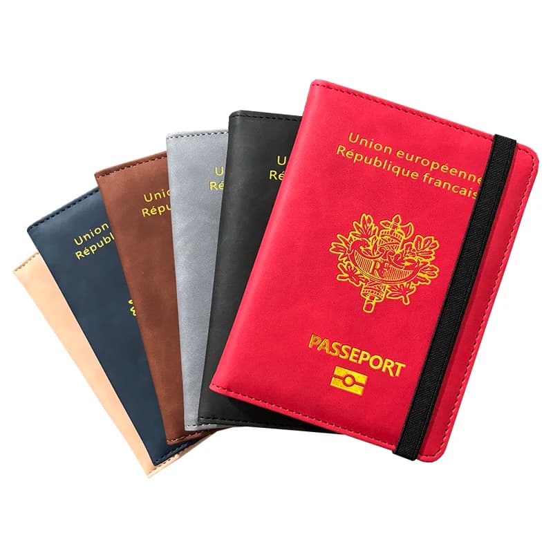 Copertina per passaporto francese Portafoglio da viaggio RFID Donna Uomo Custodia per carte Accessori da viaggio Copertine Porta passaporto Documenti Regalo