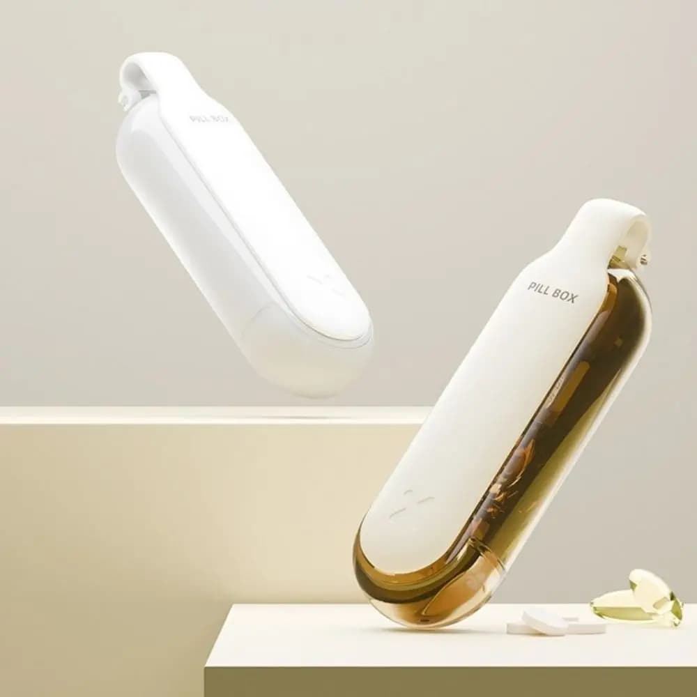 Portable Plastic Pill Extractor Mini Dust-proof Pill Taker Waterproof Moisture-proof Pill Container for Home