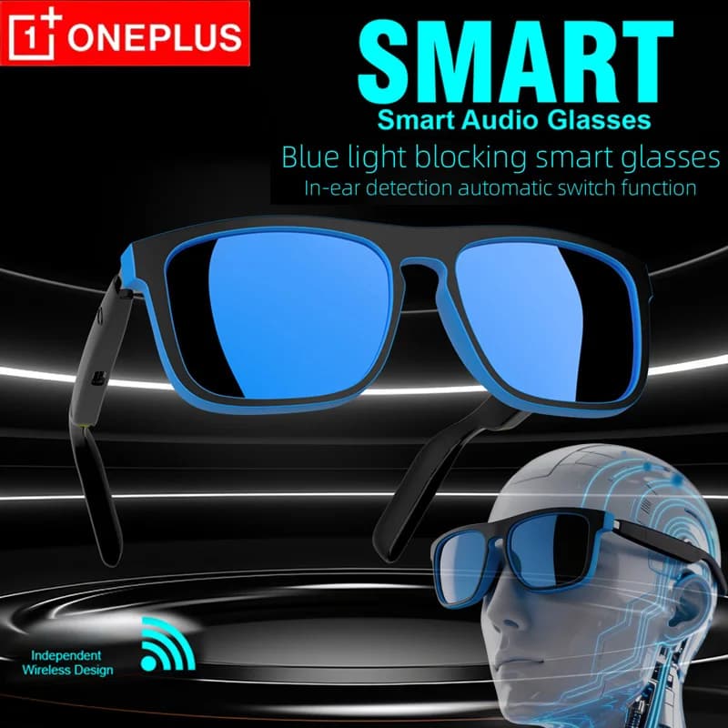 Occhiali da Sole Intelligenti OnePlus con Audio Bluetooth, Protezione UV, Anti Luce Blu, Controllo Touch, Chiamate e Musica, Occhiali Smart per Uomo e Donna