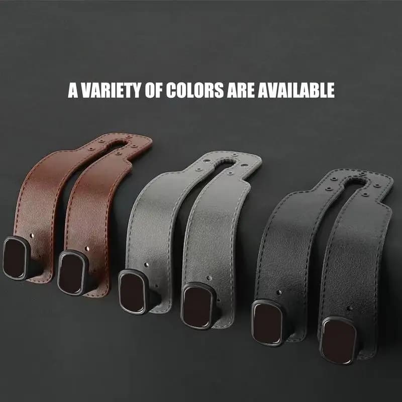 Gancio per borsa per auto Porta borsa in pelle PU per auto Organizzatore di archiviazione per gancio versatile per accessori per l'organizzazione dei veicoli nel bagagliaio