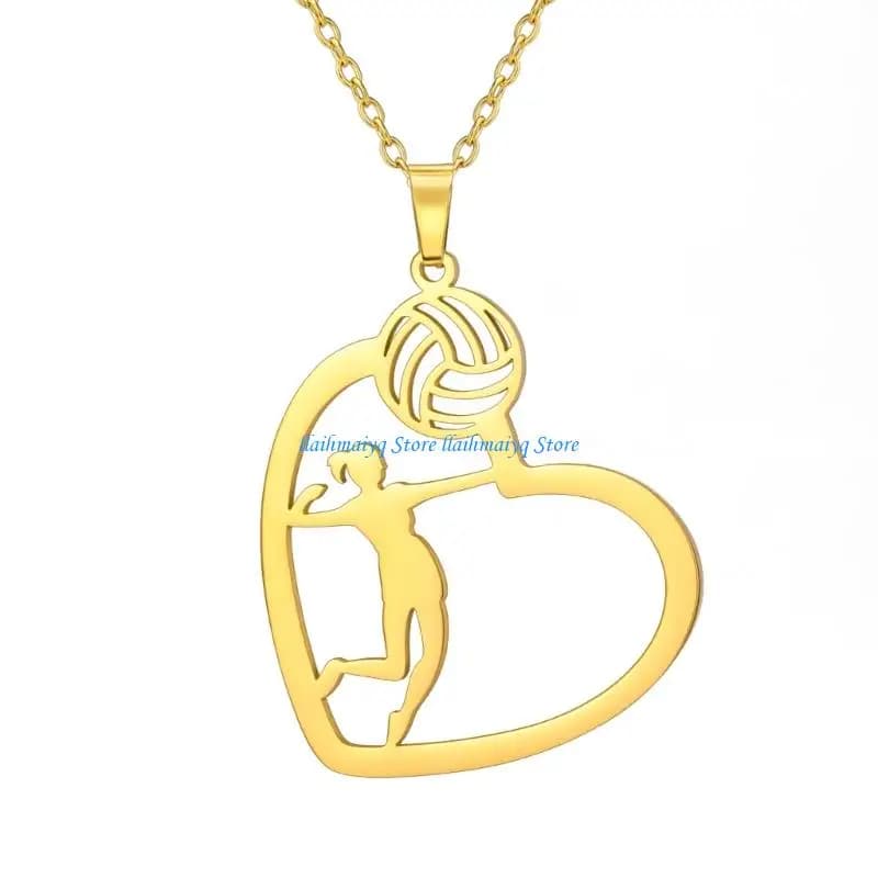 573B Collana con ciondolo a cuore sportivo alla Collana con catena in acciaio inossidabile Accessorio per gioielli per e