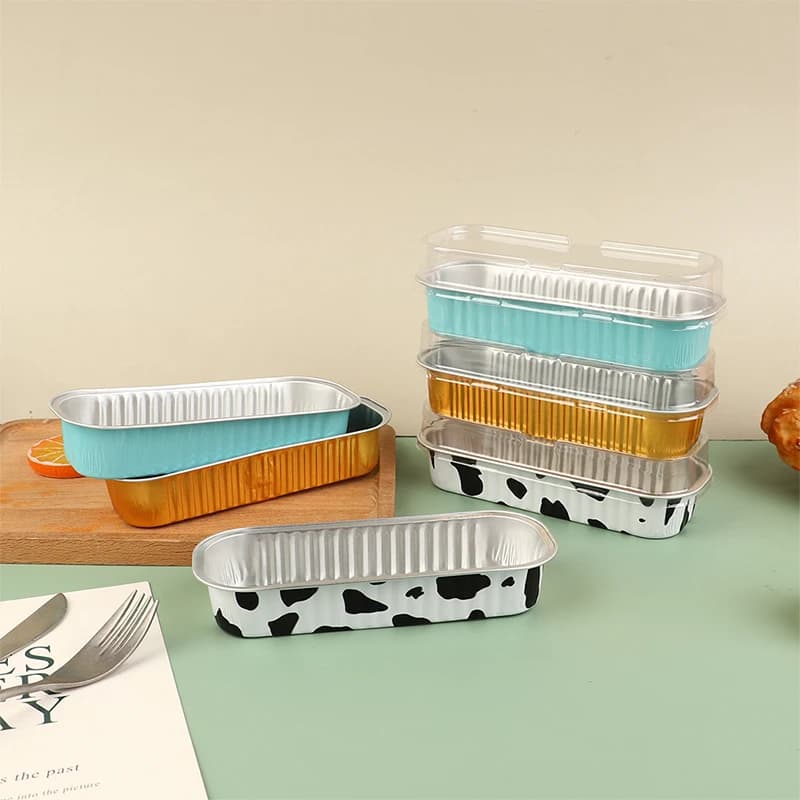 【F】10 Pezzi Teglie Rettangolari Riutilizzabili in Alluminio con Coperchio, Stampi per Pudding e Torte, Piccole Teglie da Forno per Friggitrice ad Aria, Utensili per Pasticceria