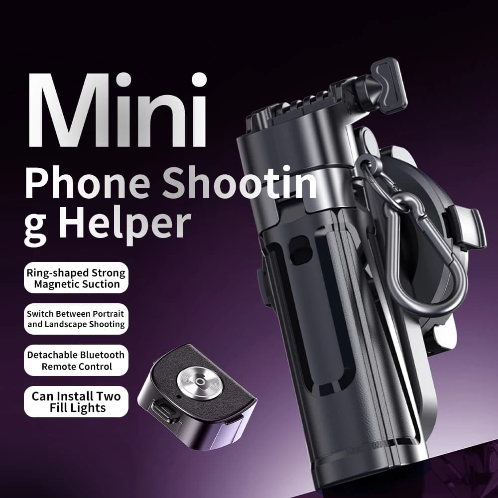 Treppiede magnetico portatile per selfie stick con telecomando wireless Supporto per telefono portatile per selfie stick da 1,67 m per viaggi all'aperto