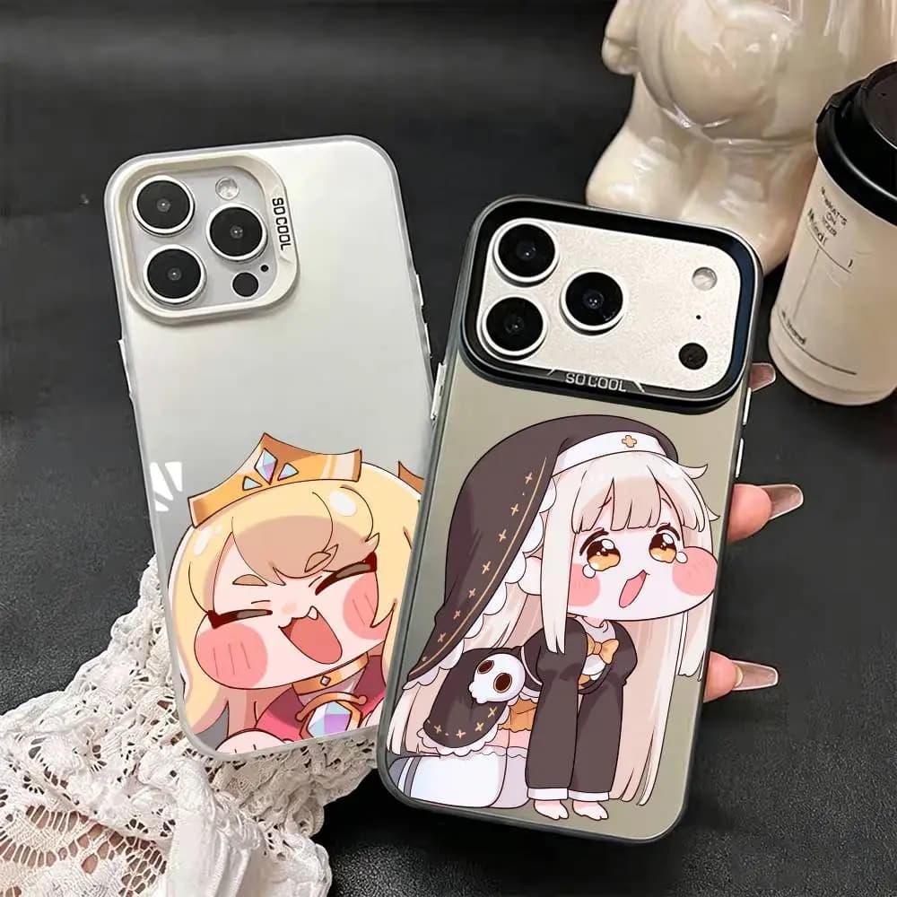 Trickcal Chibi Go G-Game Phone Case For iPhone 17,16,15,14,13,12,11,Mini,Pro,E,MAX White Candy Matte Cover