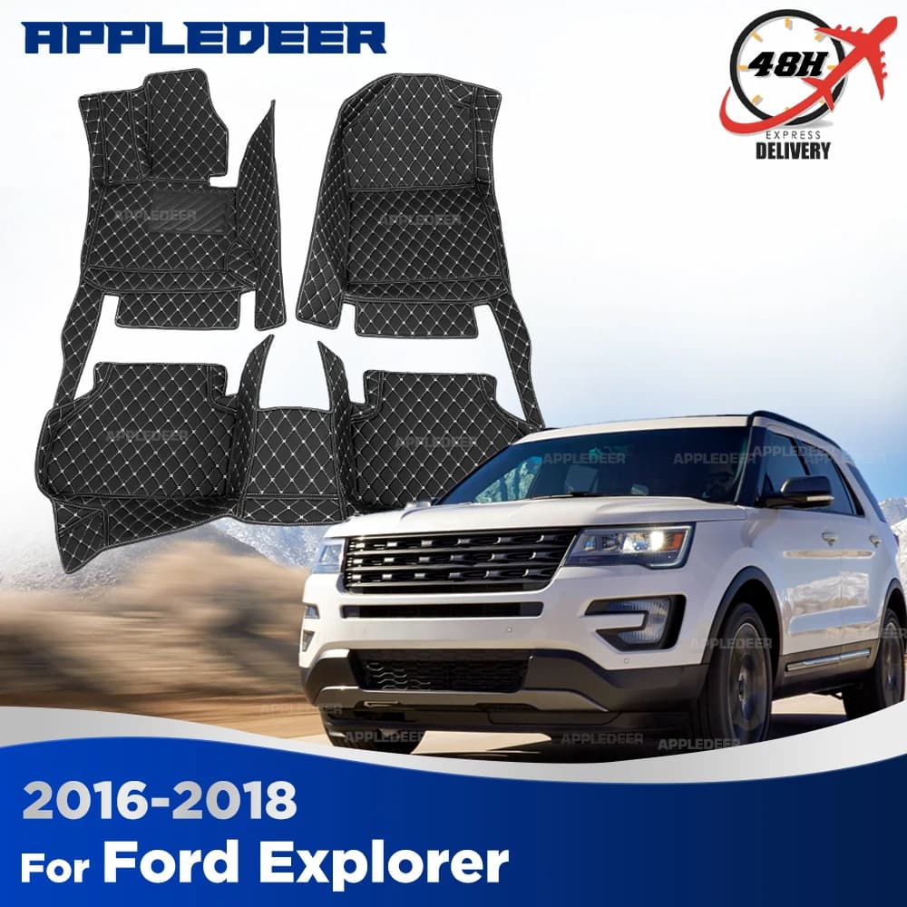 Car mats for Ford Explorer 7 seats 2016-2018 2017 Car mats, carpet cover, interior accessories
