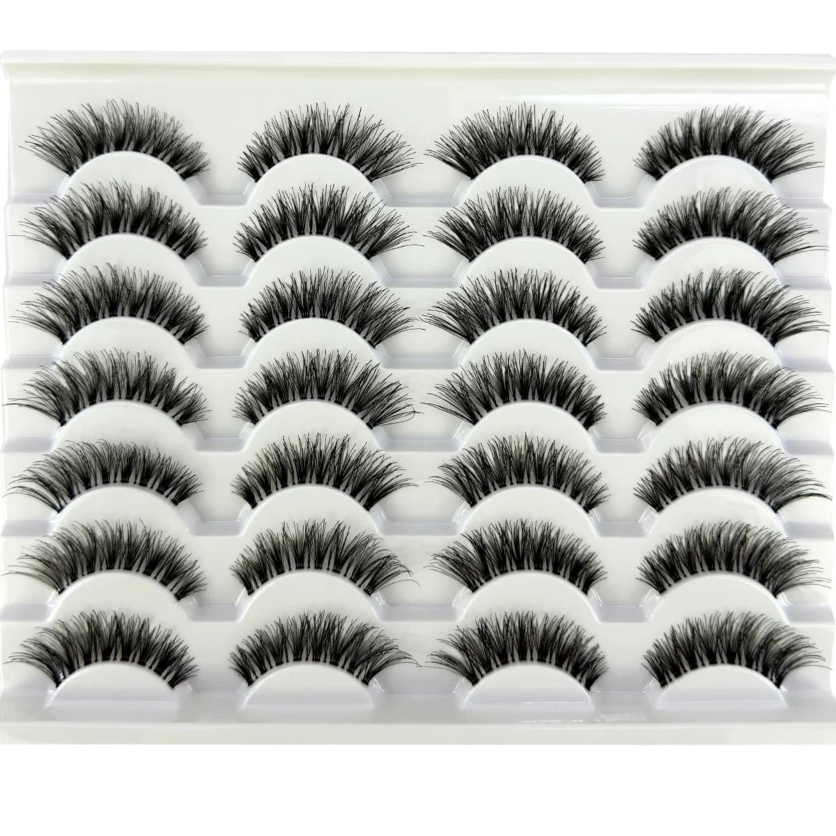 14 pairs of hand-made fake eyelashes transparent cross soft eyelashes long natural tools for daily make-up art fake thick eyelashes