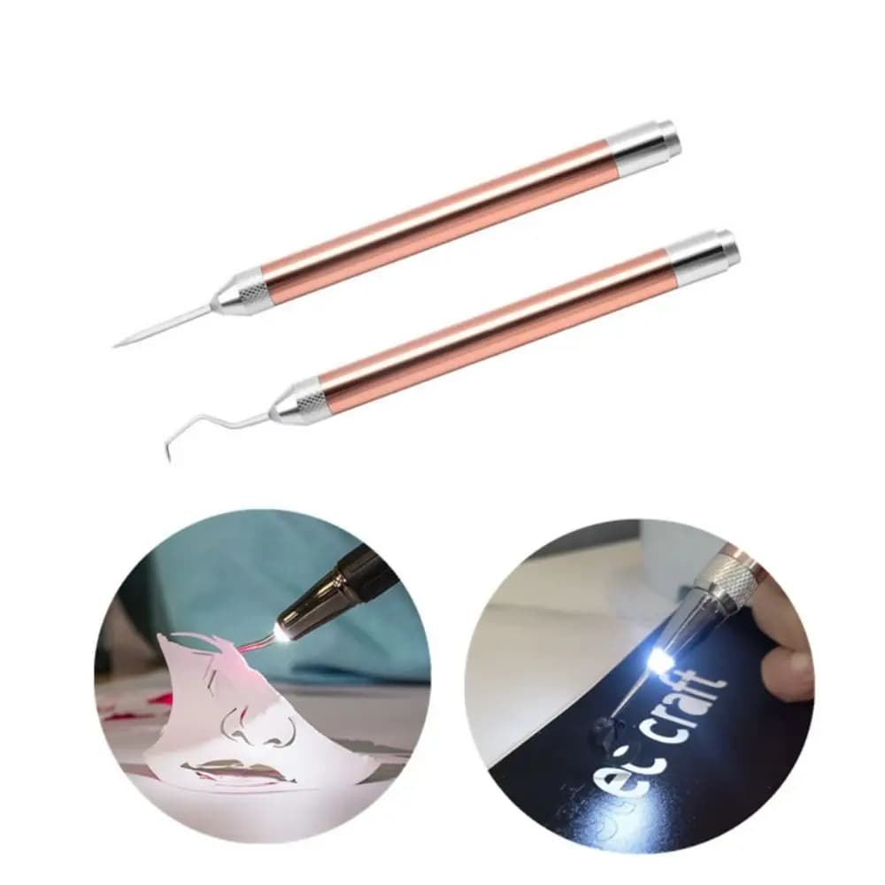 Craft DIY Carving Tool With LED Light Iron-on Project Cutter Installation Vinyl Weeding Pen With Hooks Weeding Pen