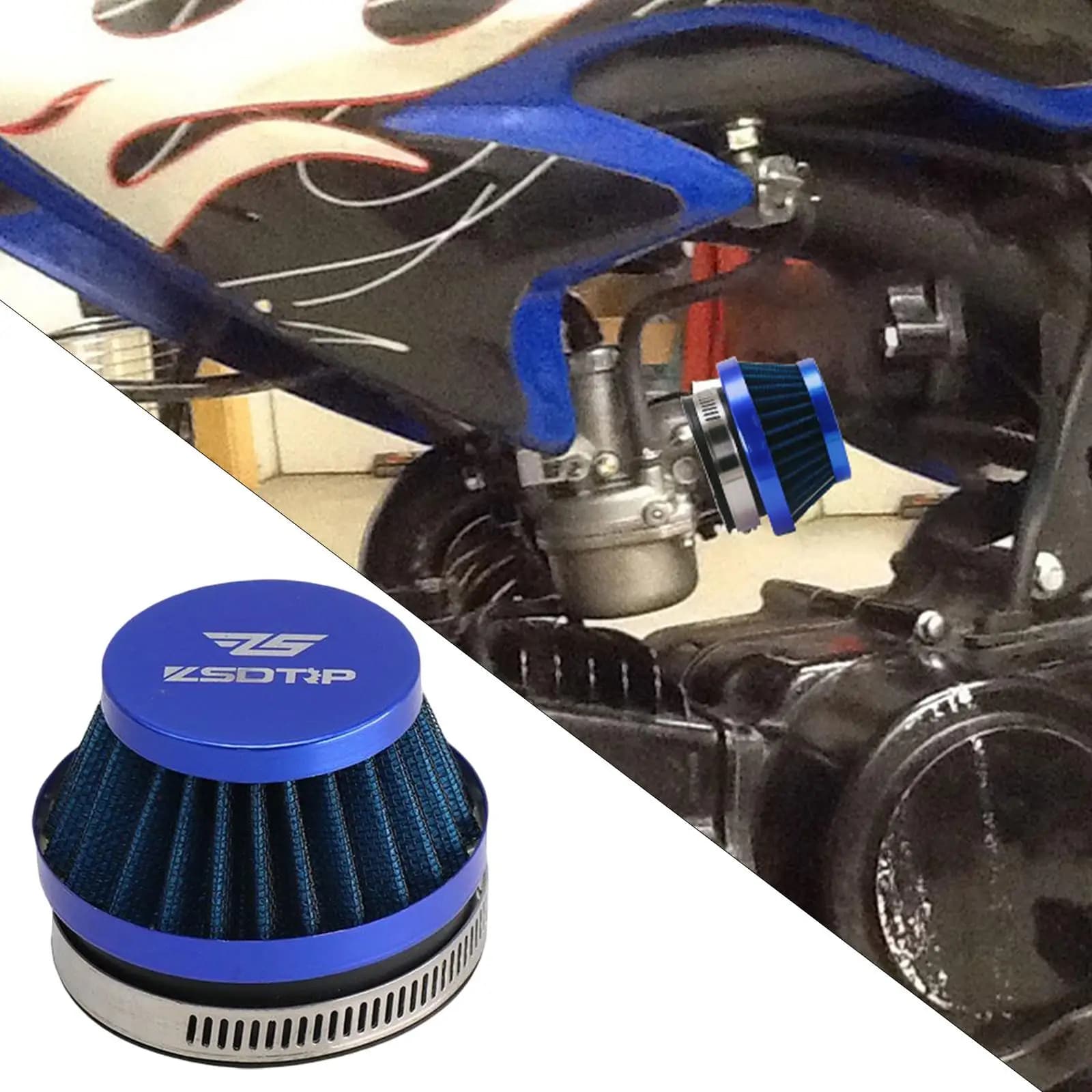 Filtro Purificatore d'Aria Universale per Moto, Doppio Strato in Acciaio per Moto da Cross e Fuoristrada