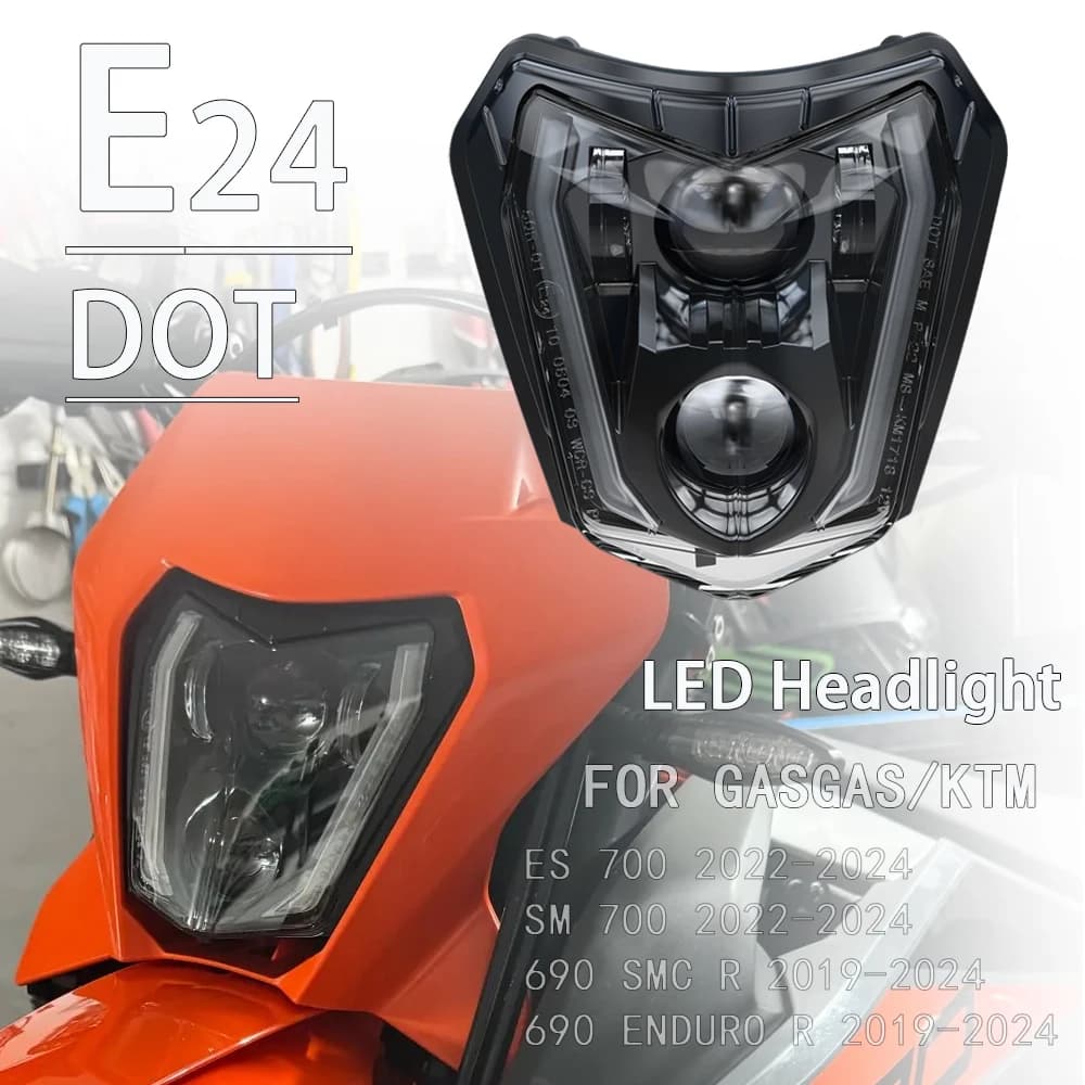 Faro A LED Faro Per KTM 690 SMC Enduro R GasGas ES SM 700 GAS GAS ES700 SM700 2019-2024 Moto H4 Testa Della Lampada Della Luce
