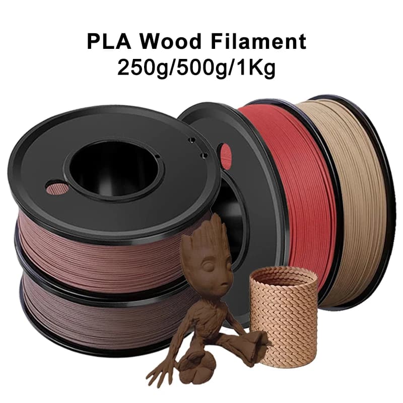 1.75mm 1.75mm Legno PLA Stampante 3D Filamento 1kg 500g 250g pla Legno Rosa Ebano Rosso Sandalo Legno Stampa 3D pla Materiale Filamento