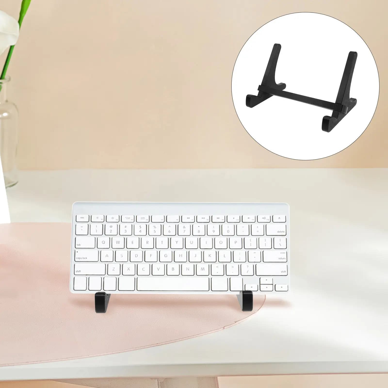 Keyboard Display Stand Ergonomic Detachable Stable Black Universal Computer Keyboard Shelf Desktop Organizer Storage Rack Holder