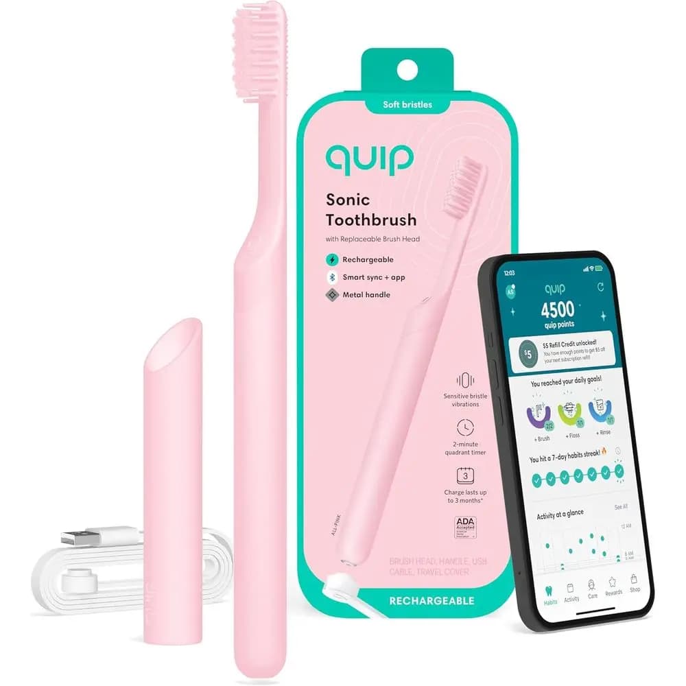 Rechargeable Electric Toothbrush for Adults with Bluetooth, Reward App, Replaceable Heads, Soft Seeds, Metal Handle, Ideal for Travel