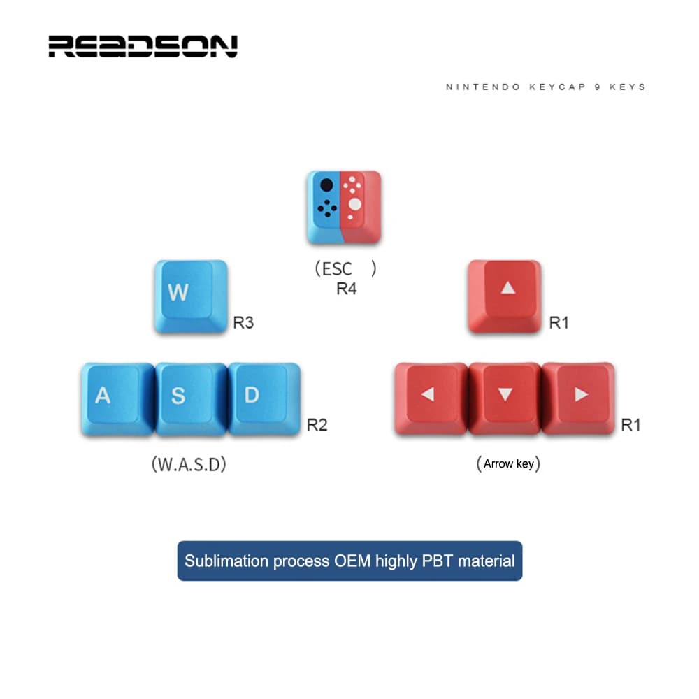 Keycap WASD Arrow key Custom Key Caps per tastiera Merchanical OEM PBT RGBY tastiera meccanica Dye-Subbed Spacebar Key caps Esc