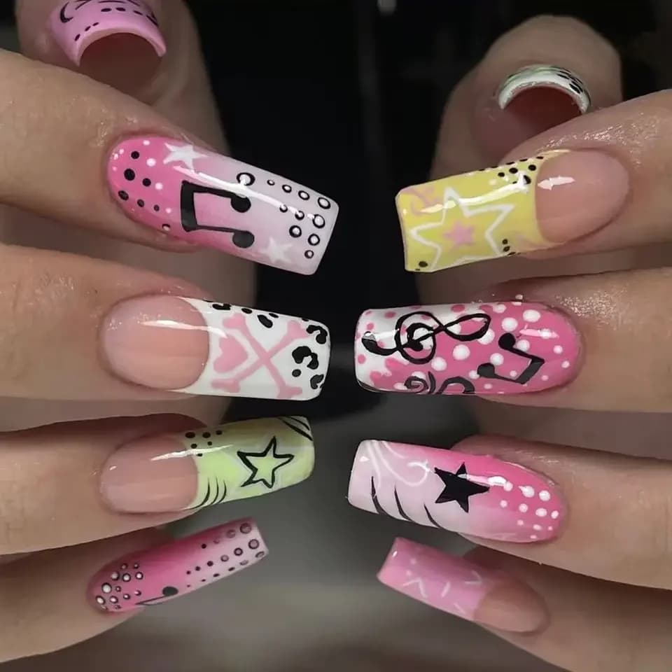 Y2K Girl Wind Note Five-Pointed Star Nail Art Decorations for Manicure Use 66