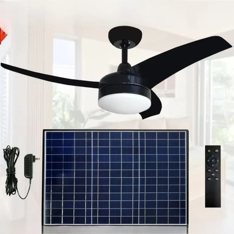 Ventilatore da soffitto solare a 24V, ventilatore da soffitto con pannello solare per uso domestico