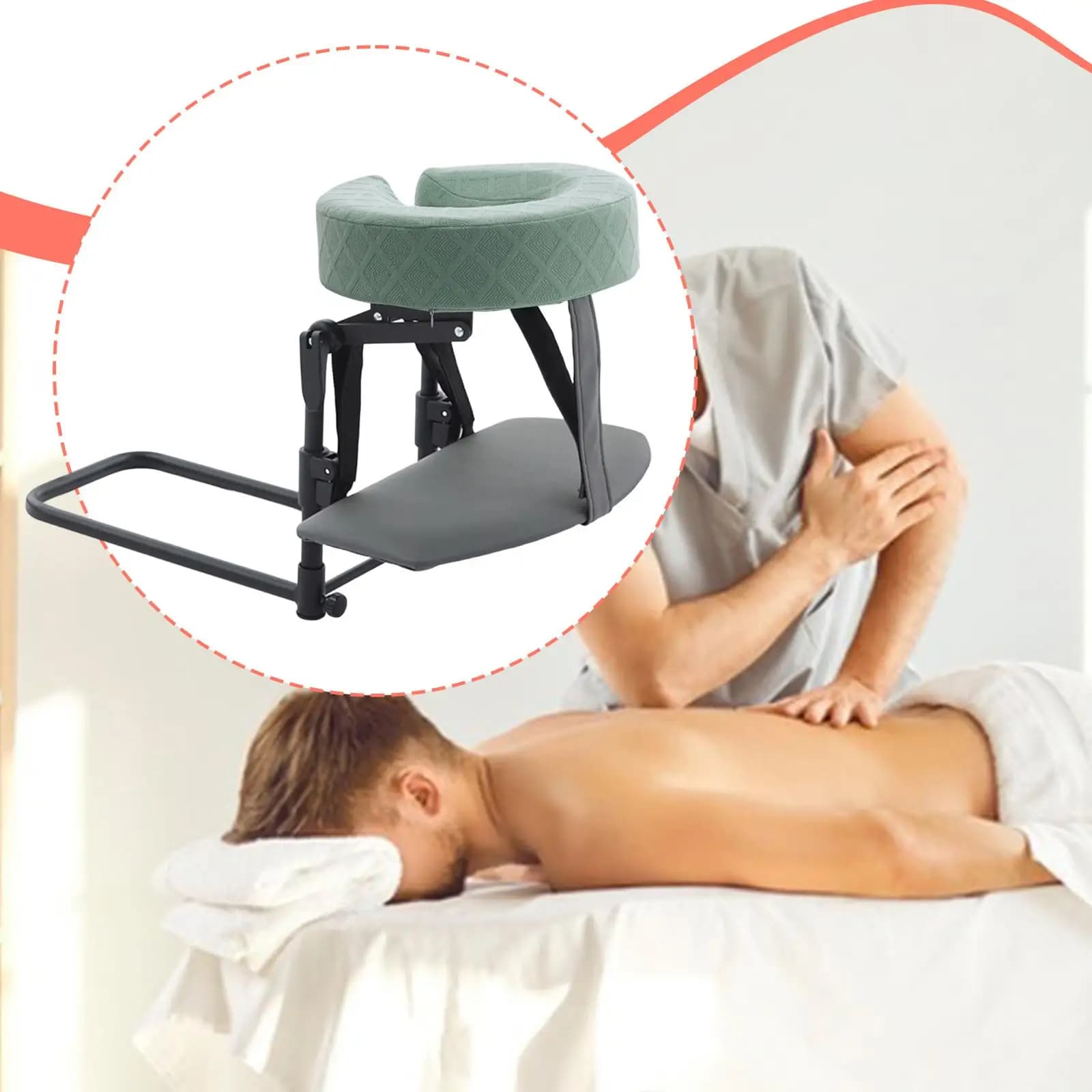 Kit Massaggio per Materasso con Supporto Ergonomico per il Viso, Cuscino Regolabile in Altezza per Recupero e Siesta